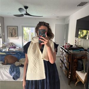 Brooks Brothers, Marina wall cable knit scarf - ivory/cream - new with tags